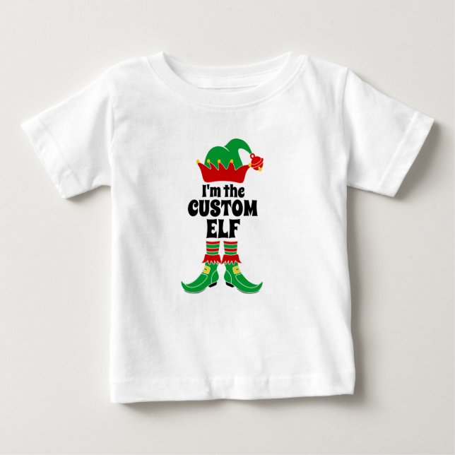 T-shirt Pour Bébé Elfe Personnalisé Je suis Elfe Personnalisé Créez  (Devant)