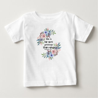 T-shirt Pour Bébé Elle est bien plus Précieuse que Rubies