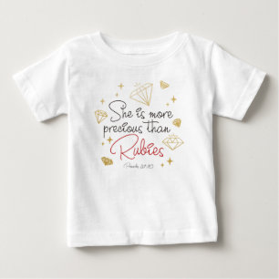 T-shirt Pour Bébé Elle Est Plus Précieuse Que Le Bodysuit Rubies