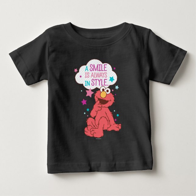 T-shirt Pour Bébé Elmo | Un sourire est toujours dans le style (Devant)