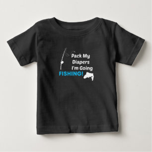 T-shirt Pour Bébé Emballez mes Diapeurs Je vais pêcher, Pêcher bébé