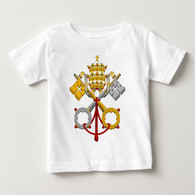 T-shirt Pour Bébé Emblème du pape officiel Symbol Coat de papauté (Devant)