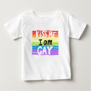 T-shirt Pour Bébé Embrasse-moi je suis gay