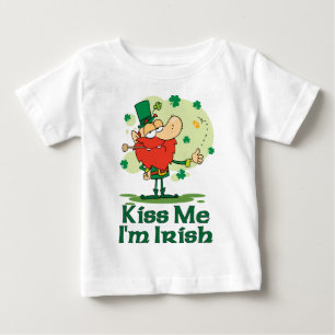 T-shirt Pour Bébé Embrasse-moi Je suis Irlandais Drôle Leprechaun