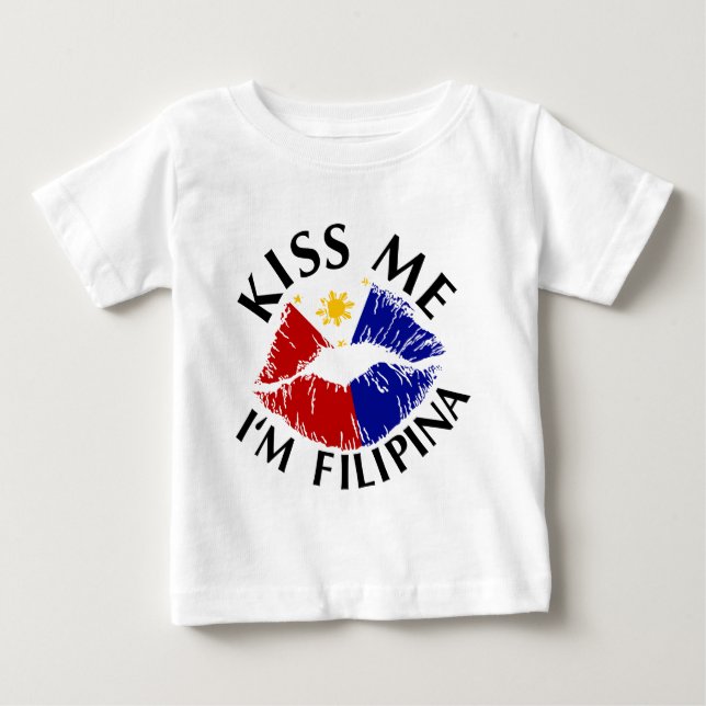 T-shirt Pour Bébé Embrasse-moi Je suis Philippine (Devant)
