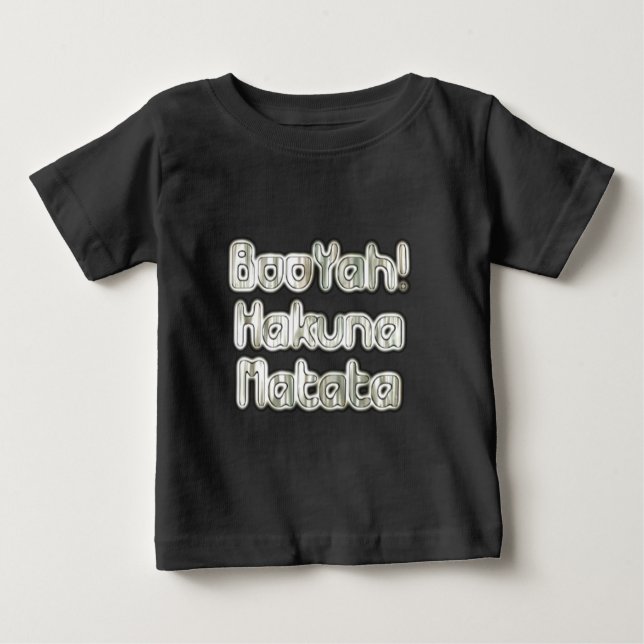T-shirt Pour Bébé Embrassez le moment : Hakuna Matata Ash Grey Texte (Devant)