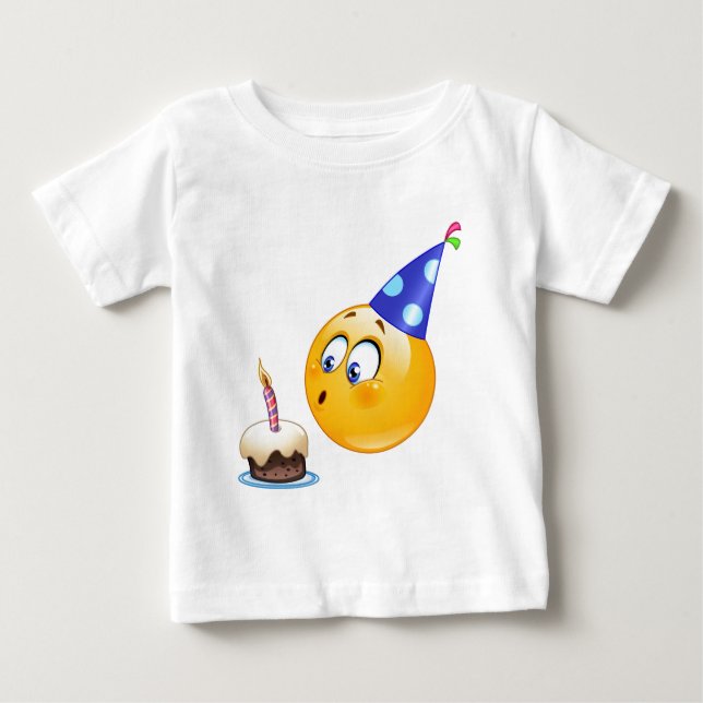 T-shirt Pour Bébé émoticône anniversaire (Devant)
