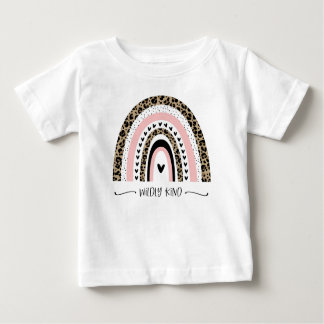 T-shirt Pour Bébé Empreinte de léopard Boho Arc-en-ciel sauvage type