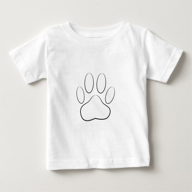 T-shirt Pour Bébé Empreinte de patte blanc (Devant)