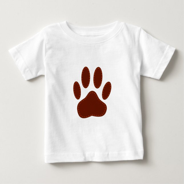 T-shirt Pour Bébé Empreinte de patte de chien à pattes (Devant)