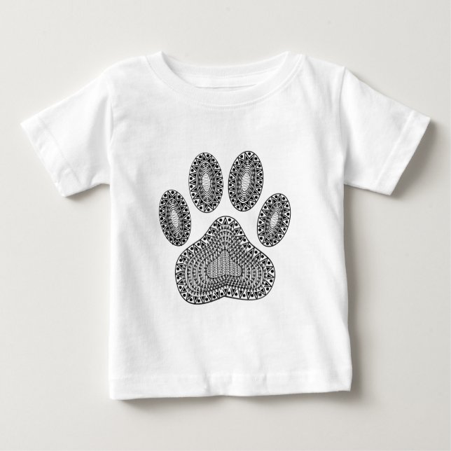 T-shirt Pour Bébé Empreinte de patte d'encre Abstrait (Devant)