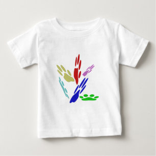 T-shirt Pour Bébé Empreintes de pattes de chiens avec Pois