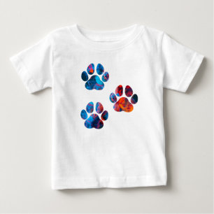 T-shirt Pour Bébé Empreintes de pattes de chiens - Encre dans l'eau