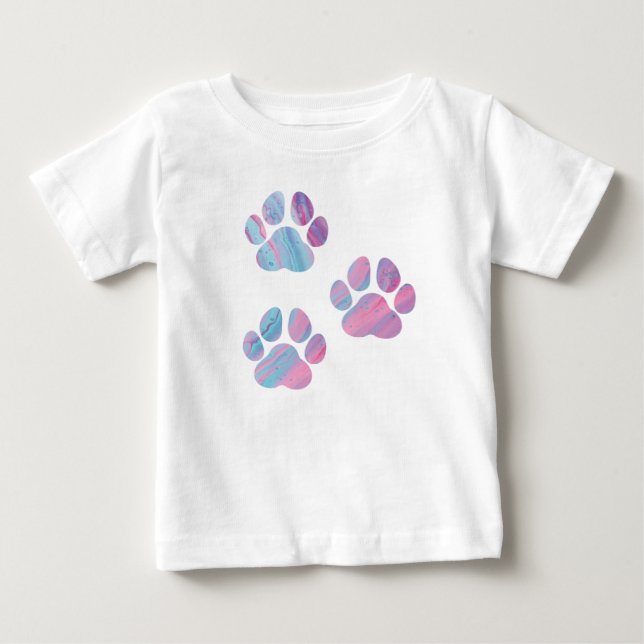 T-shirt Pour Bébé Empreintes de pattes de chiens - Fils de peinture  (Devant)