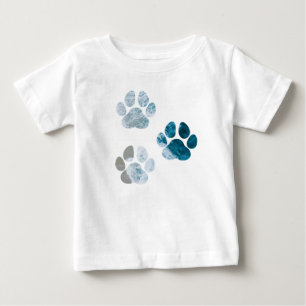 T-shirt Pour Bébé Empreintes de pattes de chiens - Vagues de plage e