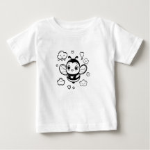 T-shirt pour bébé en bee - noir et blanc Ka