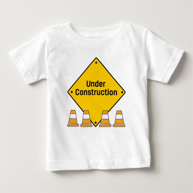 T-shirt Pour Bébé En construction avec le cône (Devant)