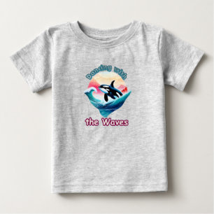 T-shirt Pour Bébé Énergie océanique : Baleine tueuse en saute aquati