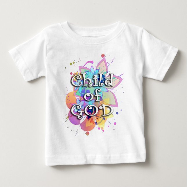 T-shirt Pour Bébé Enfant de Dieu, en pastel (Devant)