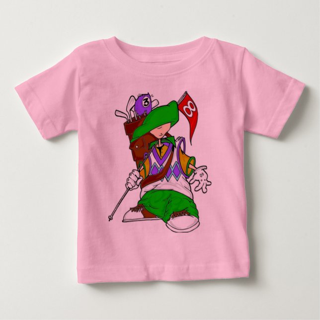 T-shirt Pour Bébé Enfant de golfeur (Devant)
