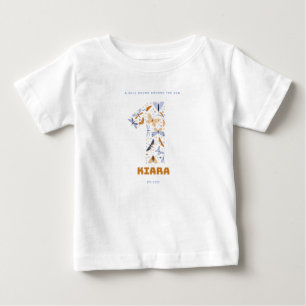 T-shirt Pour Bébé Enfant d'un an; Autour du soleil; Robe d'anniversa