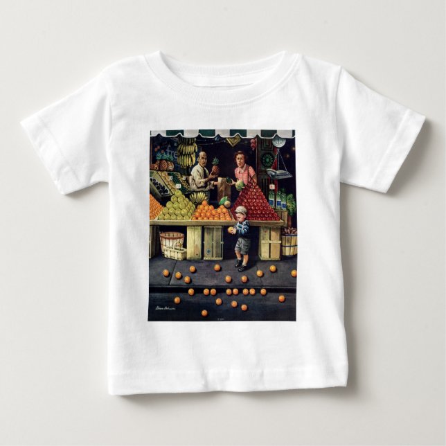 T-shirt Pour Bébé Enfant en bas âge et oranges (Devant)