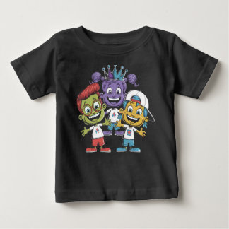 T-shirt Pour Bébé Enfants en dessin coloré avec des expressions ludi