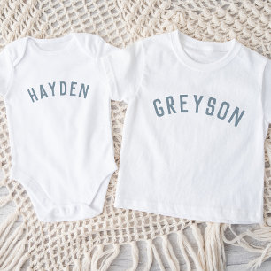 T-shirt Pour Bébé Enfants Nom personnalisé Tee   Dusty Blue
