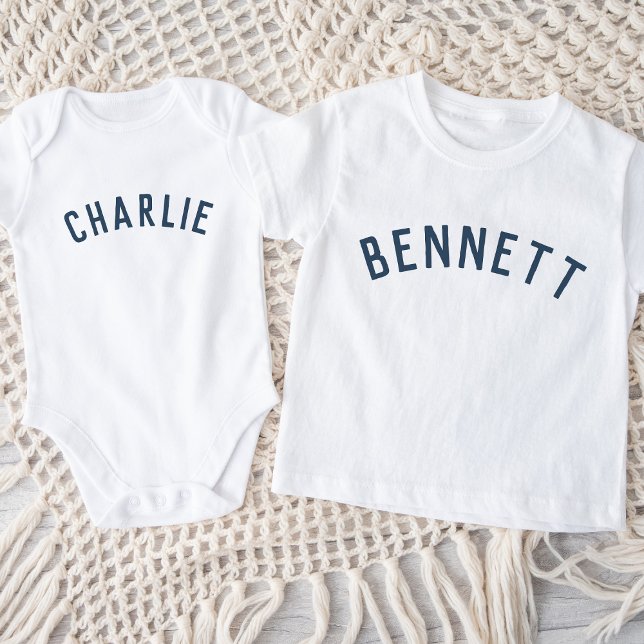 T-shirt Pour Bébé Enfants Nom personnalisé Tee | Marine (Créateur téléchargé)