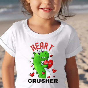 T-shirt Pour Bébé Enfants sur mesure Valentine Dinosaure Coeur Crois