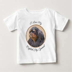 T-shirt Pour Bébé English Toy Spaniel Peinture Animal Art original