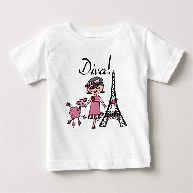 T-shirt Pour Bébé Ensemble tutu bébé diva cheveux noirs (Devant)