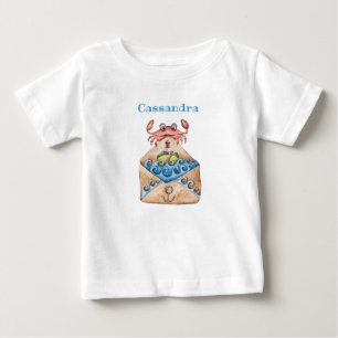 T-shirt Pour Bébé Enveloppe marine Crabe mou, Phare des vagues