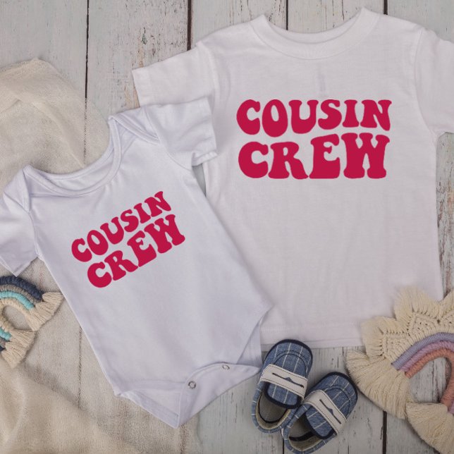 T-shirt Pour Bébé Équipage Cousin | Famille Fuchsia Matching (Créateur téléchargé)