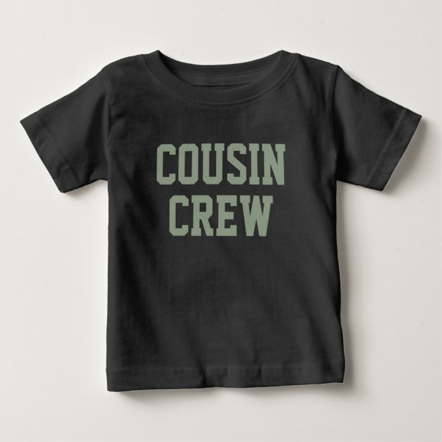T-shirt Pour Bébé Équipage Cousin | Sage Green Matching Kids (Devant)