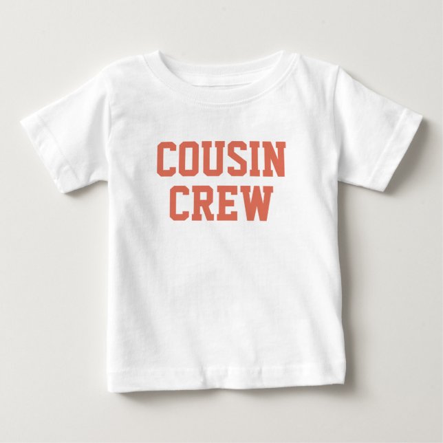 T-shirt Pour Bébé Équipage Cousin | Terracotta Matching Kids (Devant)