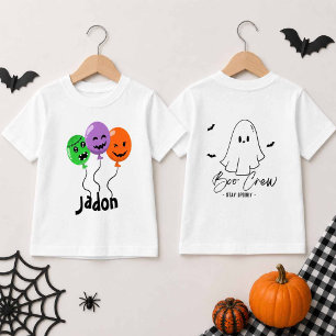 T-shirt Pour Bébé Équipage de Boo de ballon d'Halloween Nom personna