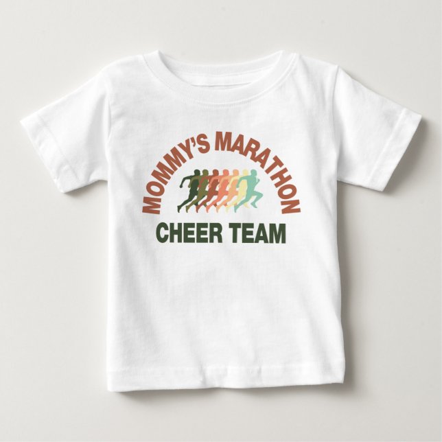 T-shirt Pour Bébé équipe d'acclamation du marathon de la maman (Devant)