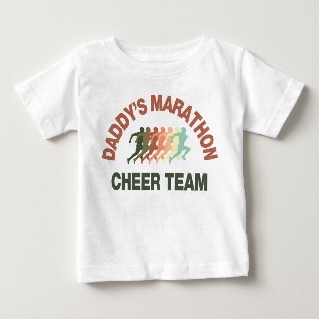 T-shirt Pour Bébé équipe d'acclamation du marathon du papa (Devant)