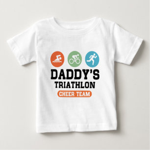 T-shirt Pour Bébé Équipe d'acclamation du triathlon du papa