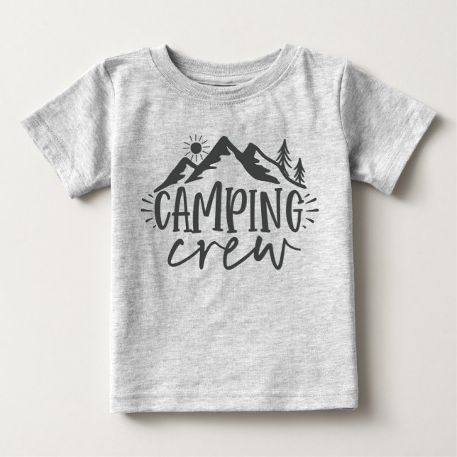 T-shirt Pour Bébé Équipe de camping de la Forêt Sunrise (Devant)