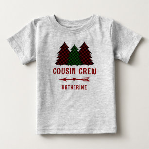 T-shirt Pour Bébé Équipe de cousins personnalisée avec des arbres de
