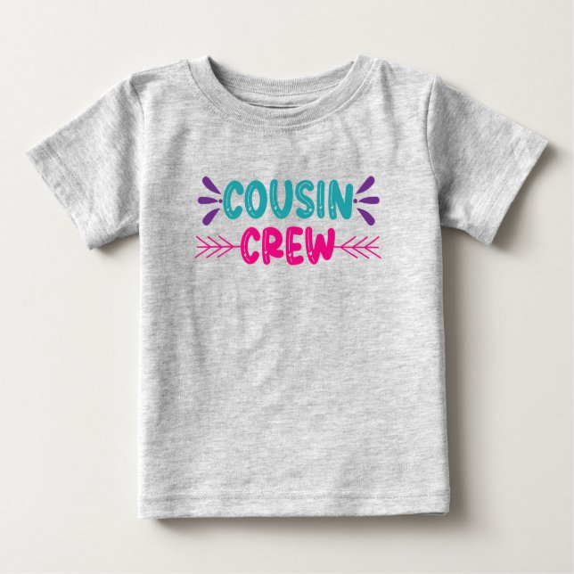 T-shirt Pour Bébé Équipe de Cute Cousin (Devant)