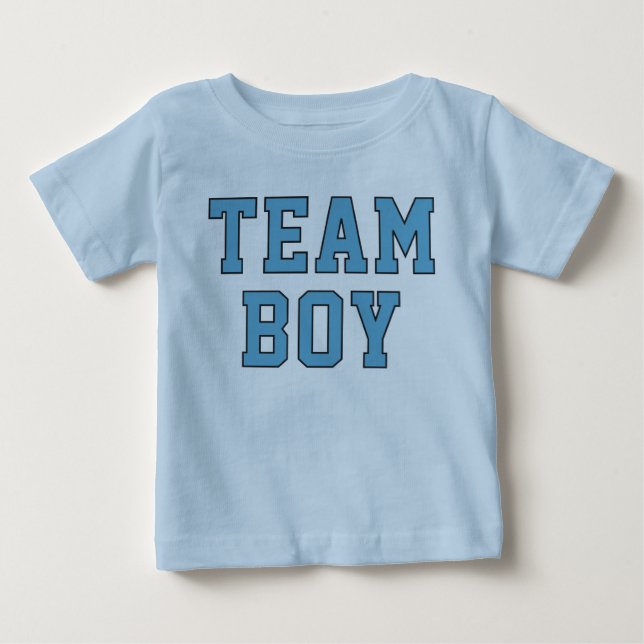 T-shirt Pour Bébé Équipe Garçon Bleu Bébé Fête de la révélation de g (Devant)