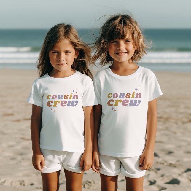 T-shirt Pour Bébé Équipe rétro Cousin | Enfants correspondants (Créateur téléchargé)