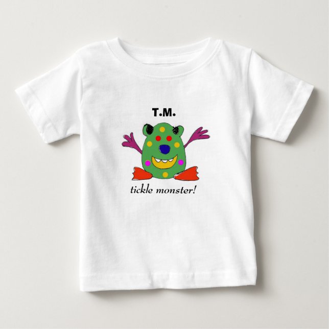 T-shirt Pour Bébé Équipement de bébé de monstre de chatouillement (Devant)
