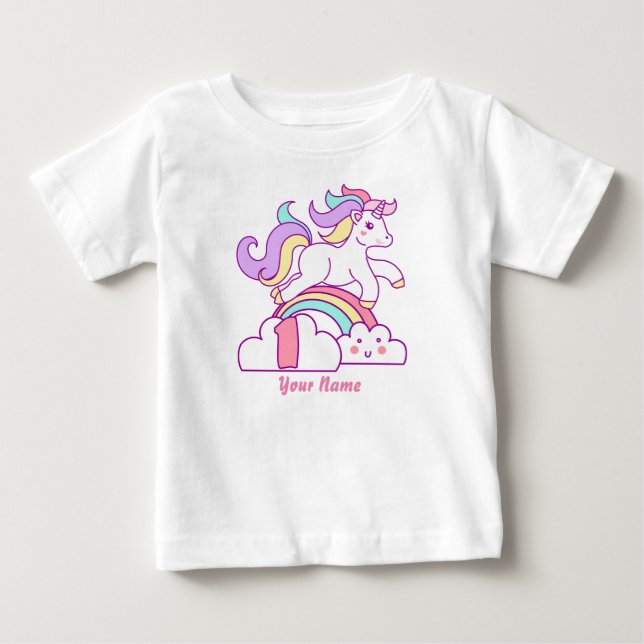 T-shirt Pour Bébé Ęr anniversaire de licorne (Devant)