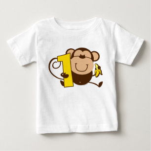 T-shirt Pour Bébé Ęr anniversaire Mero de petit singe