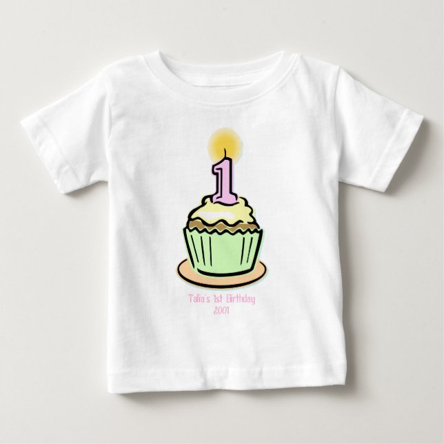 T-shirt Pour Bébé ęr anniversaire - petit gâteau (Devant)
