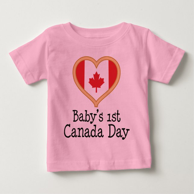 T-shirt Pour Bébé Ęr Canada jour de Babys (Devant)